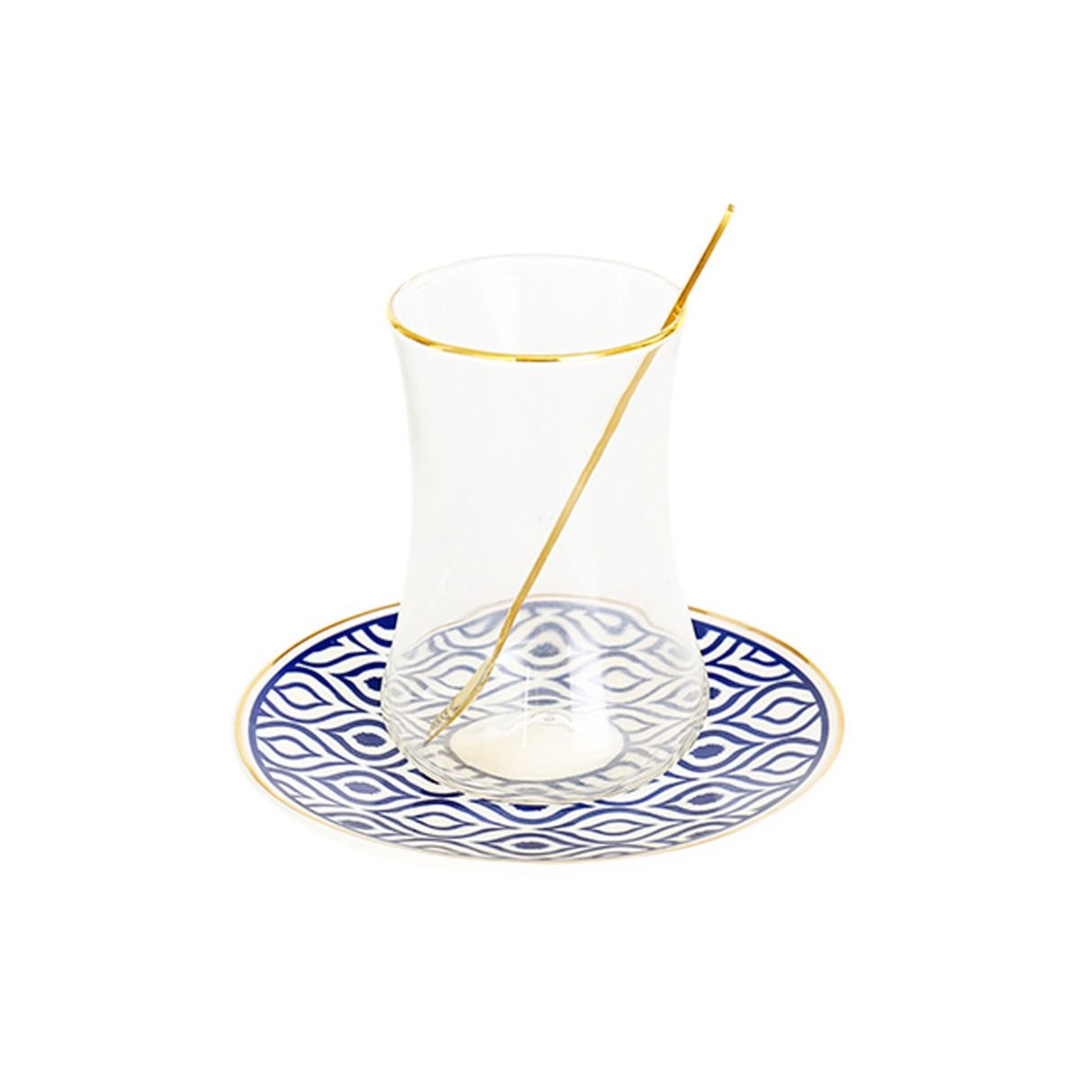 Bricard Tee - Espresso Set 24 telig Blau inkl. Untertasse und Löffel