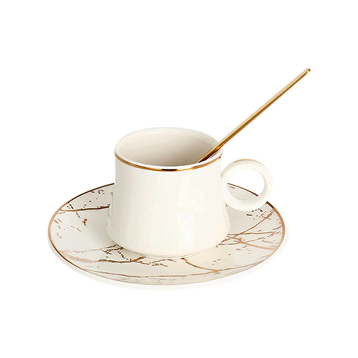 Bricard Tee - Espresso Set 24 telig Weiß inkl. Untertasse und Löffel