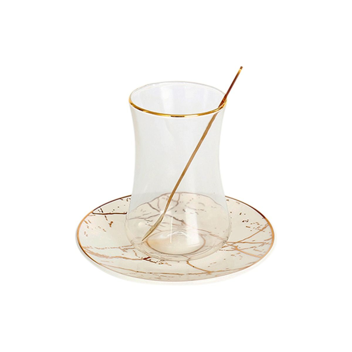Bricard Tee - Espresso Set 24 telig Weiß inkl. Untertasse und Löffel