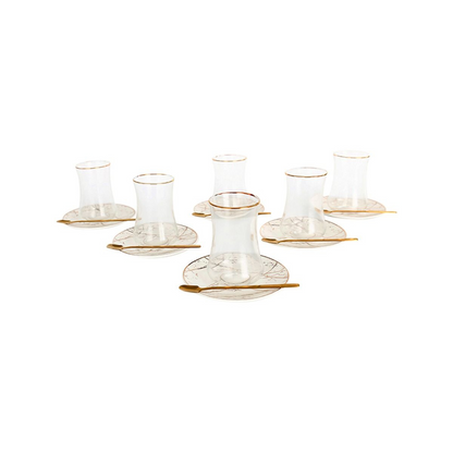 Bricard Tee - Espresso Set 24 telig Weiß inkl. Untertasse und Löffel