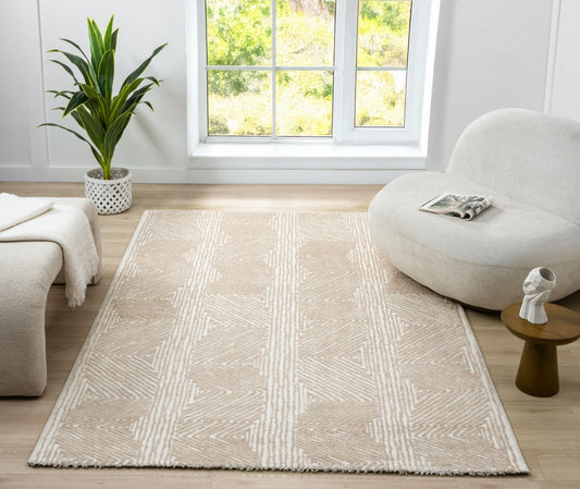 Teppich Nova rechteckig Streifenmuster 13 mm Höhe 160 x 230 cm 200x230 cm creme