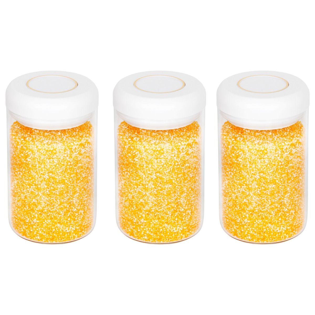 Vorratsglas -Set FRESCA 3-teiliges Aufbewahrungs-Set mit luftdichtem Druck-Verschluss Glas, Weiß Ø 10 x 17 cm