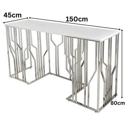 Ablagetisch Taranto mit edler Tischlatte in Marmoroptik 150cm