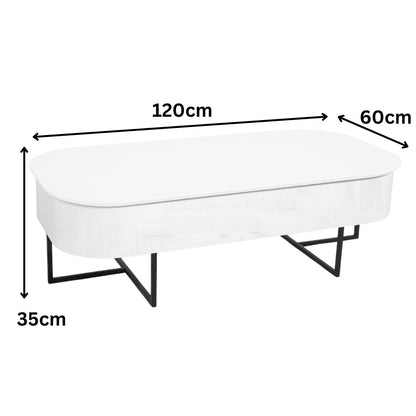 Couchtisch Lift-Up Funktion, versteckter Stauraum (1-Tisch), Hochglanz MDF mit aufklappbarer Tischplatte