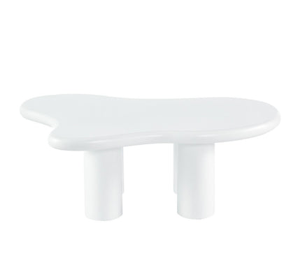 Couchtisch Bobbio MDF weiß organisches Design 130cm