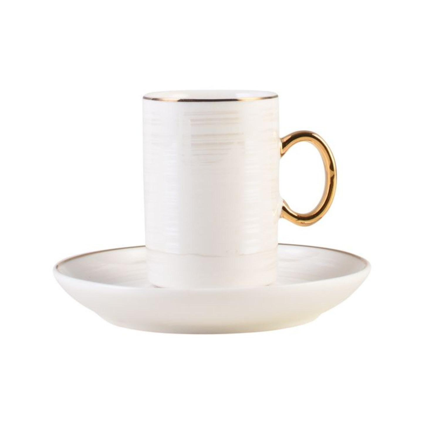Espresso Set mit Unterteller 12 teilig Weiß Gold