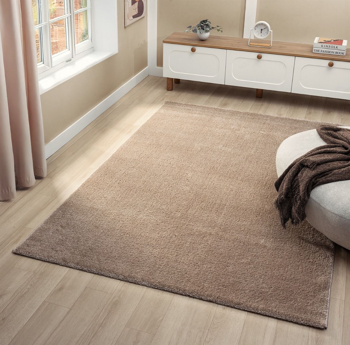 Teppich Asta weicher Hochflor aus harmonischem Design 20 mm Höhe 160 x 230 cm 200x290 cm beige