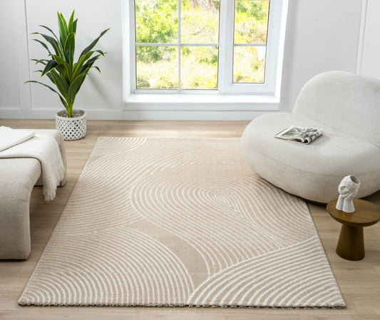 Teppich Nova rechteckig zeitloses Design 13 mm Höhe 160 x 230 cm 200x290 cm creme