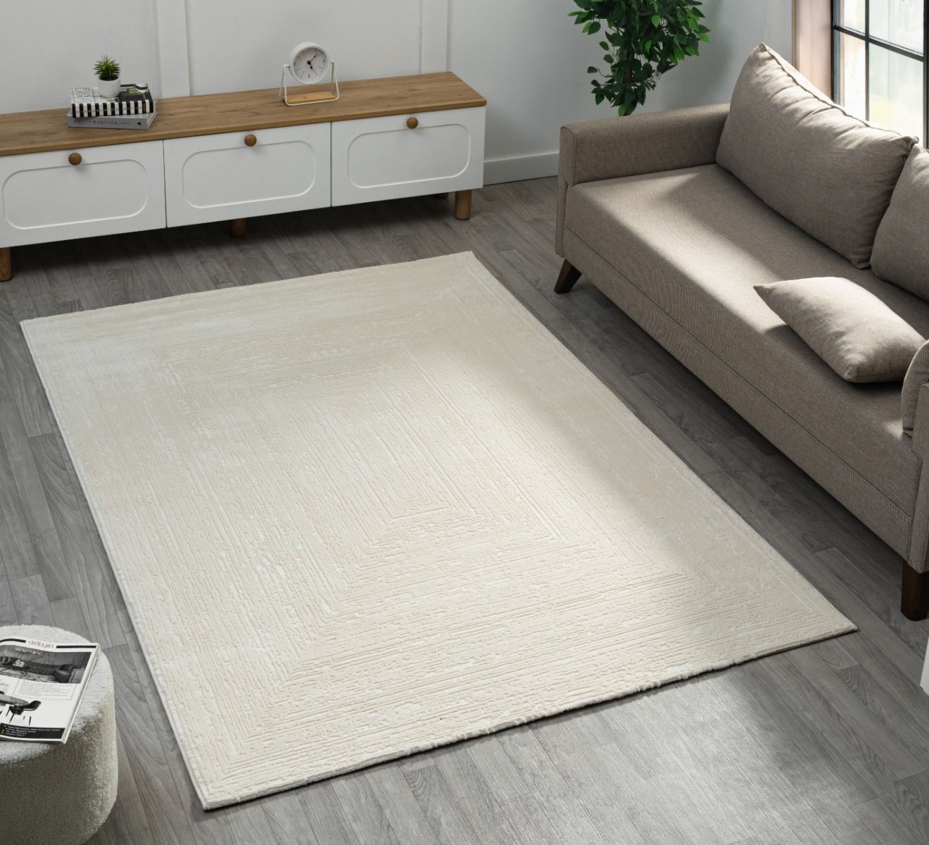 Teppich Elyse modernes und elegantes Design 10 mm Höhe 160 x 230 cm 200 x 290 cm creme