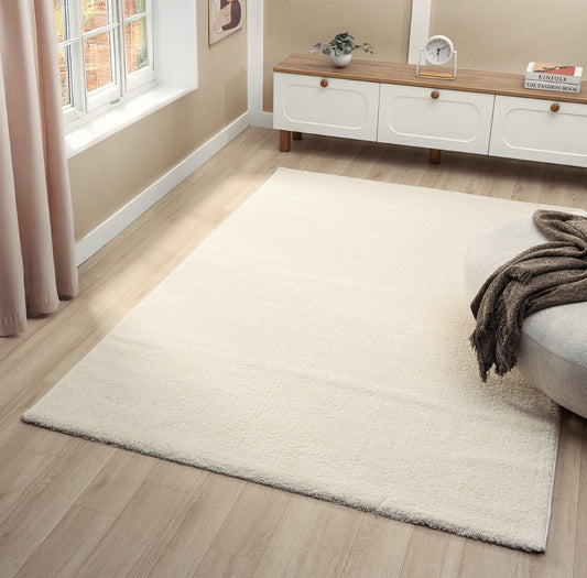 Teppich Asta weicher Hochflor aus harmonischem Design 20 mm Höhe 160 x 230 cm 200x290 cm weiß
