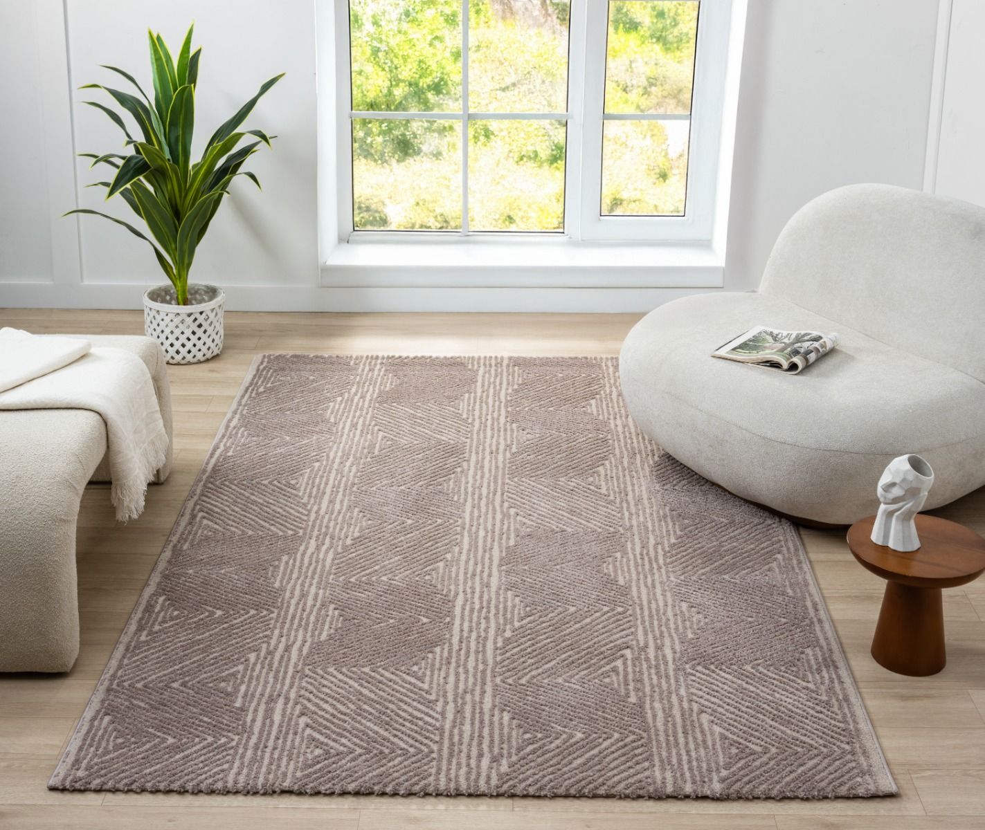 Teppich Nova rechteckig Streifenmuster 13 mm Höhe 160 x 230 cm 200x290 cm beige