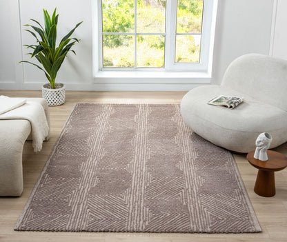 Teppich Nova rechteckig Streifenmuster 13 mm Höhe 160 x 230 cm 200x290 cm beige
