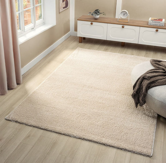 Teppich Asta weicher Hochflor aus harmonischem Design 20 mm Höhe 160 x 230 cm 200x290 cm creme