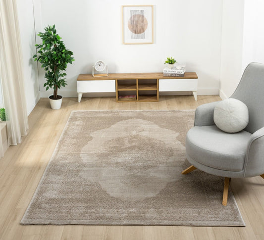 Teppich Elyse stilvoll und elegantes Design 10 mm Höhe 160 x 230 cm 200x290 cm taupe