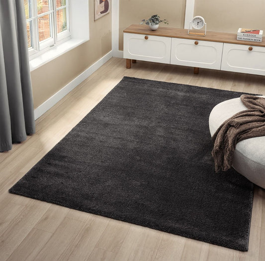 Teppich Asta weicher Hochflor aus harmonischem Design 20 mm Höhe 160 x 230 cm 200x290 cm anthracit