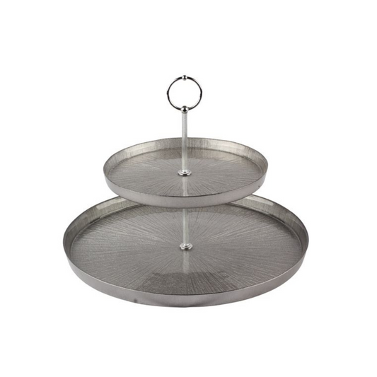 Bricard Rexy Etagere 2-stöckig | 21–32 cm – Dunkelsilber