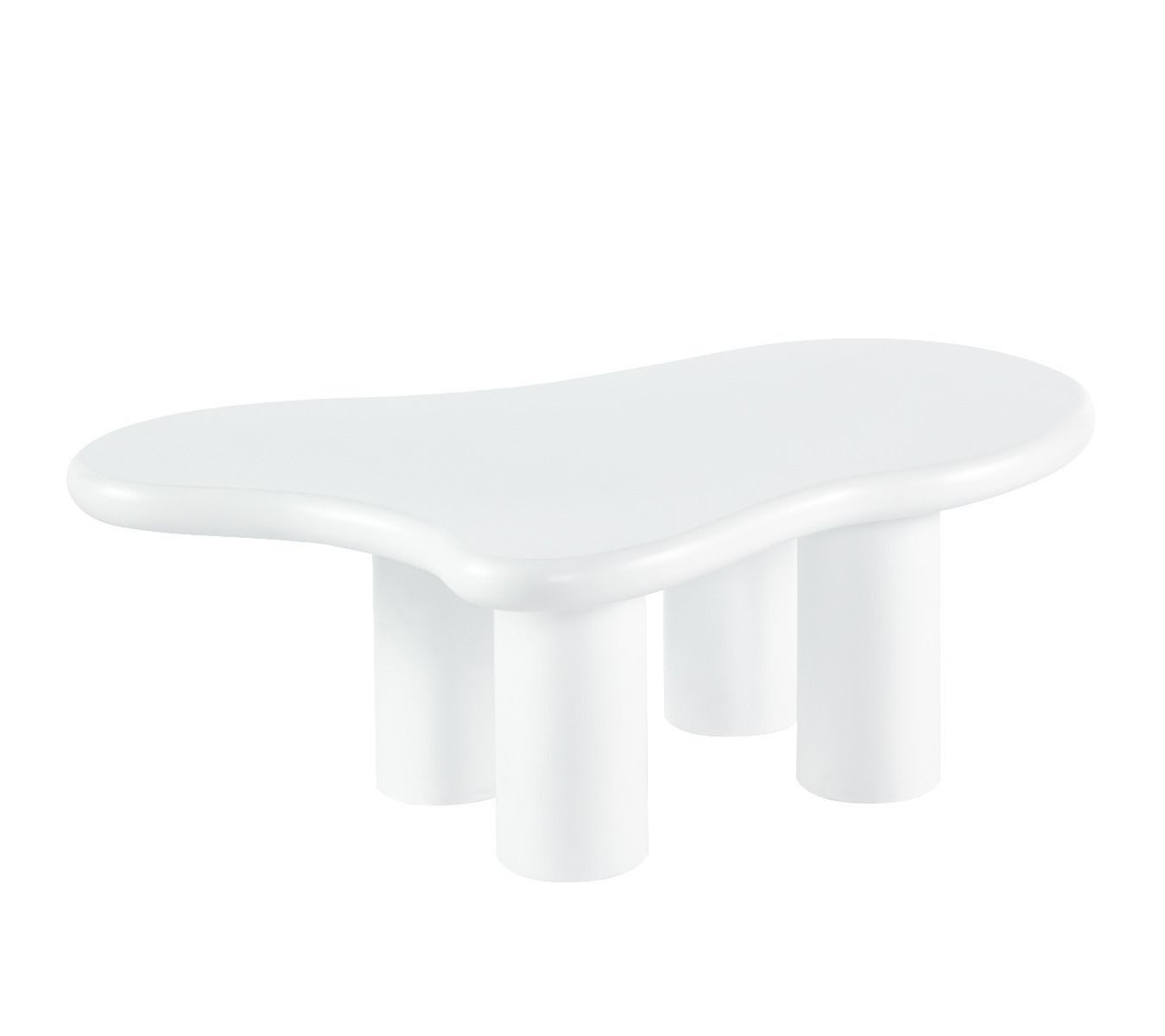 Couchtisch Bobbio MDF weiß organisches Design 130cm