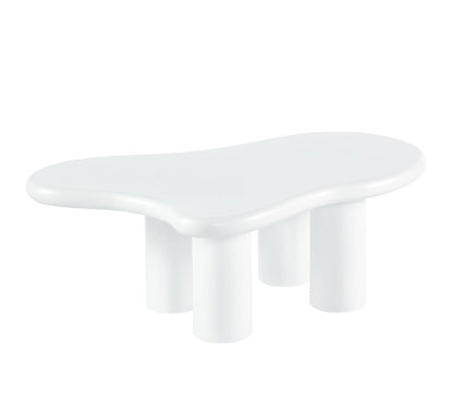 Couchtisch Bobbio MDF weiß organisches Design 130cm