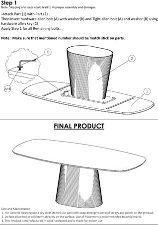 Esstisch Aurelio Sand Dänisch-Ovaler Design Tisch mit Rillen-Säule