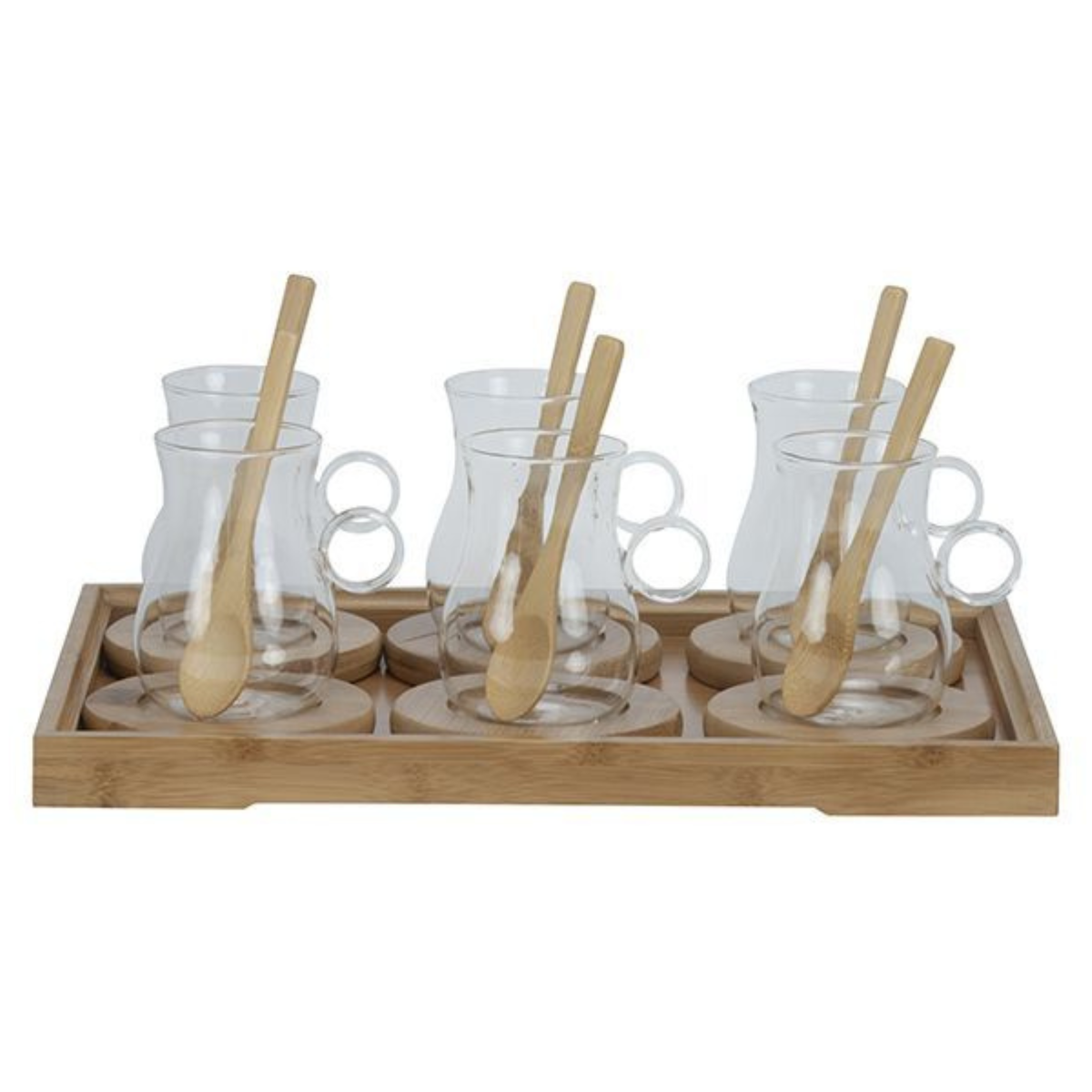 Bricard Teeglas Set 19-tlg. für 6 Personen inkl. Tablet, Löffel und Untersetzer