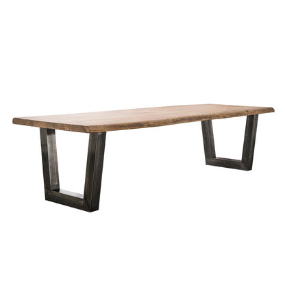 Esstisch Torino Raw 3 Meter Baumkantentisch mit Industrial-Gestell