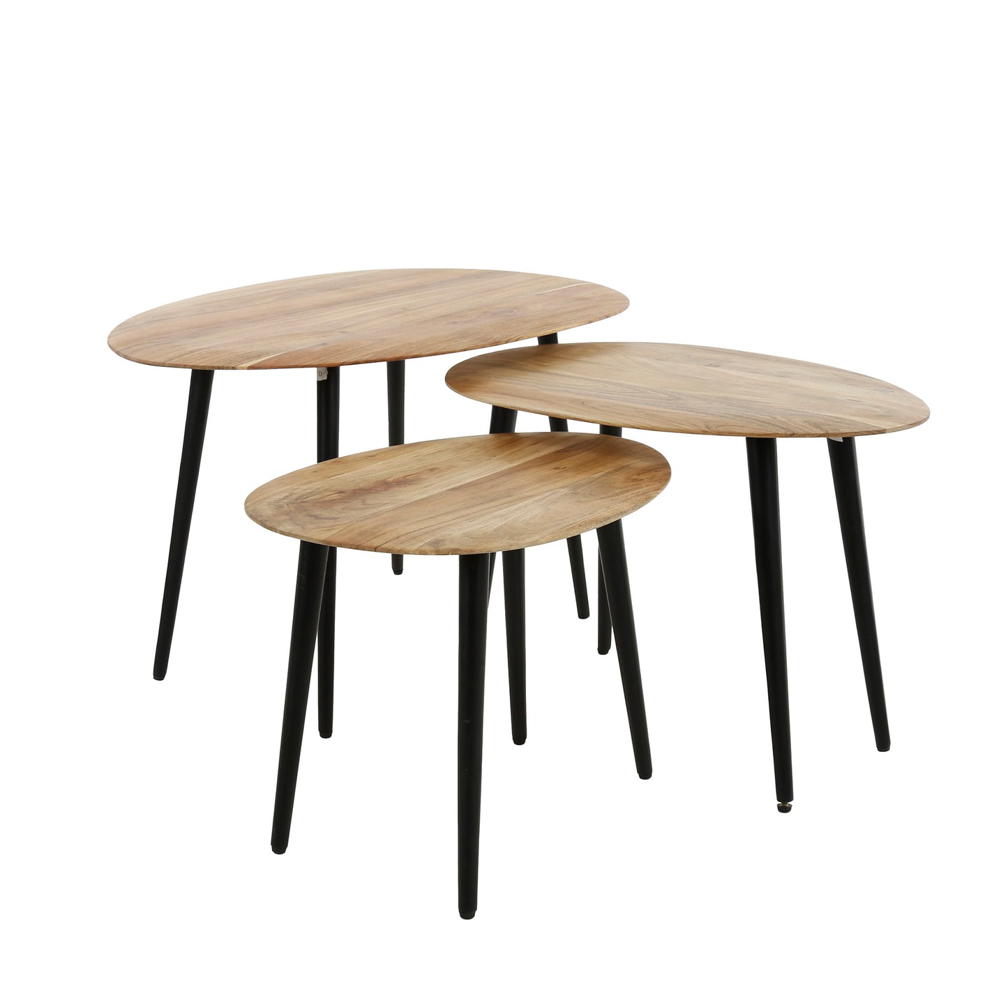 Couchtisch-Set Lucca Organic 3-teiliges Satztisch-Ensemble aus Akazie