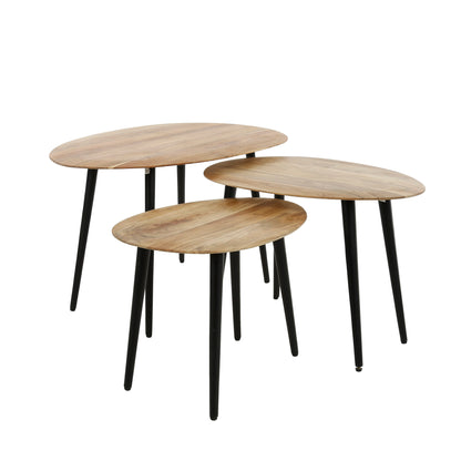 Couchtisch-Set Lucca Organic 3-teiliges Satztisch-Ensemble aus Akazie