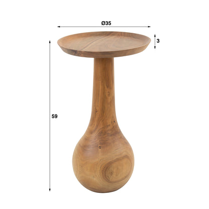 Beistelltisch DROP NATURA Skulpturaler Massivholz-Tisch aus einem Akazien-Stamm