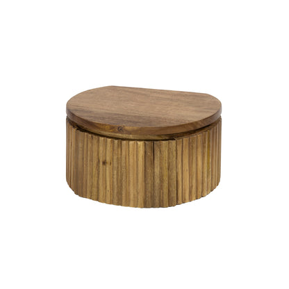 Nachttisch WAVE ROUND XS AERO Kompakte, halbrunde Nachtkonsole aus Mangoholz 30 cm
