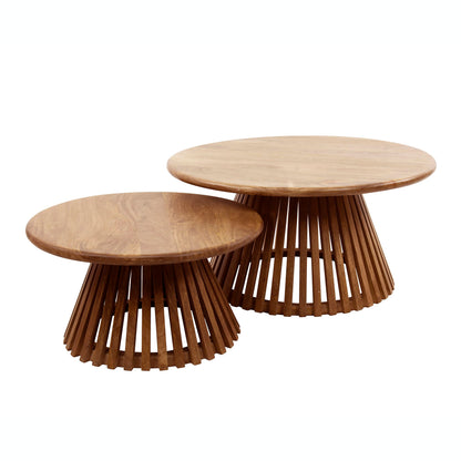 Couchtisch-Set VICO AIR Design-Satztische mit offenem Lamellen-Konus