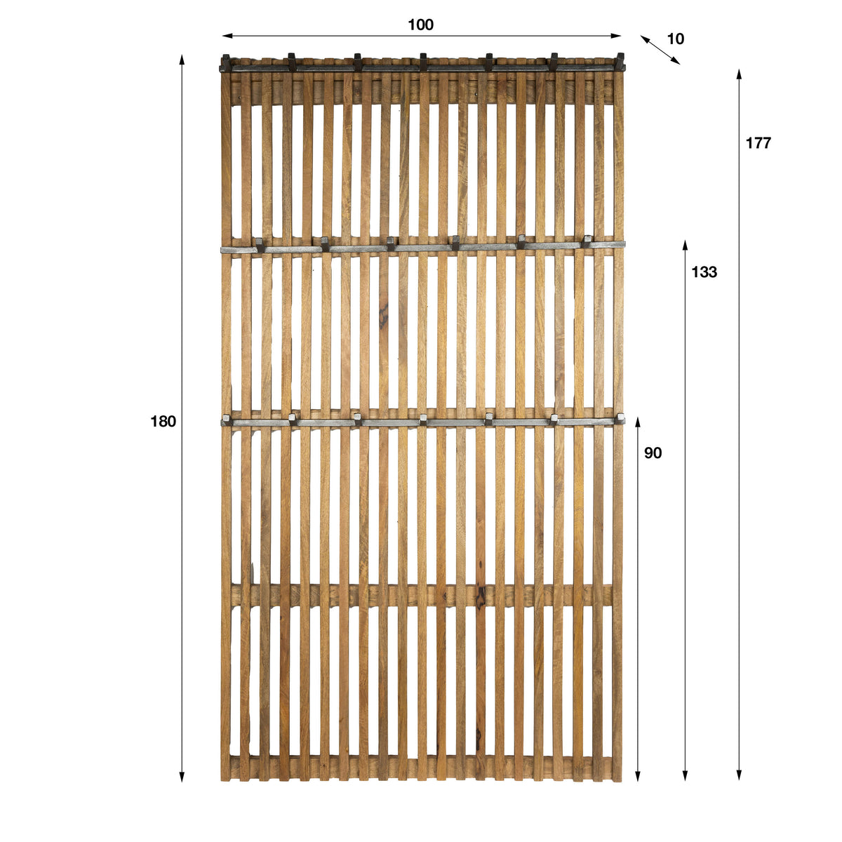 Wandgarderobe TWEAK XL Hohes Garderobenpaneel aus Mangoholz mit Lamellendesign