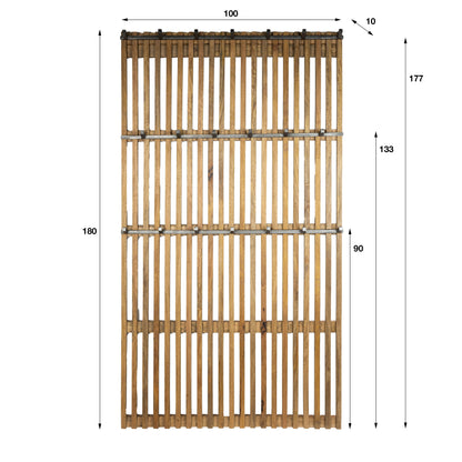 Wandgarderobe TWEAK XL Hohes Garderobenpaneel aus Mangoholz mit Lamellendesign