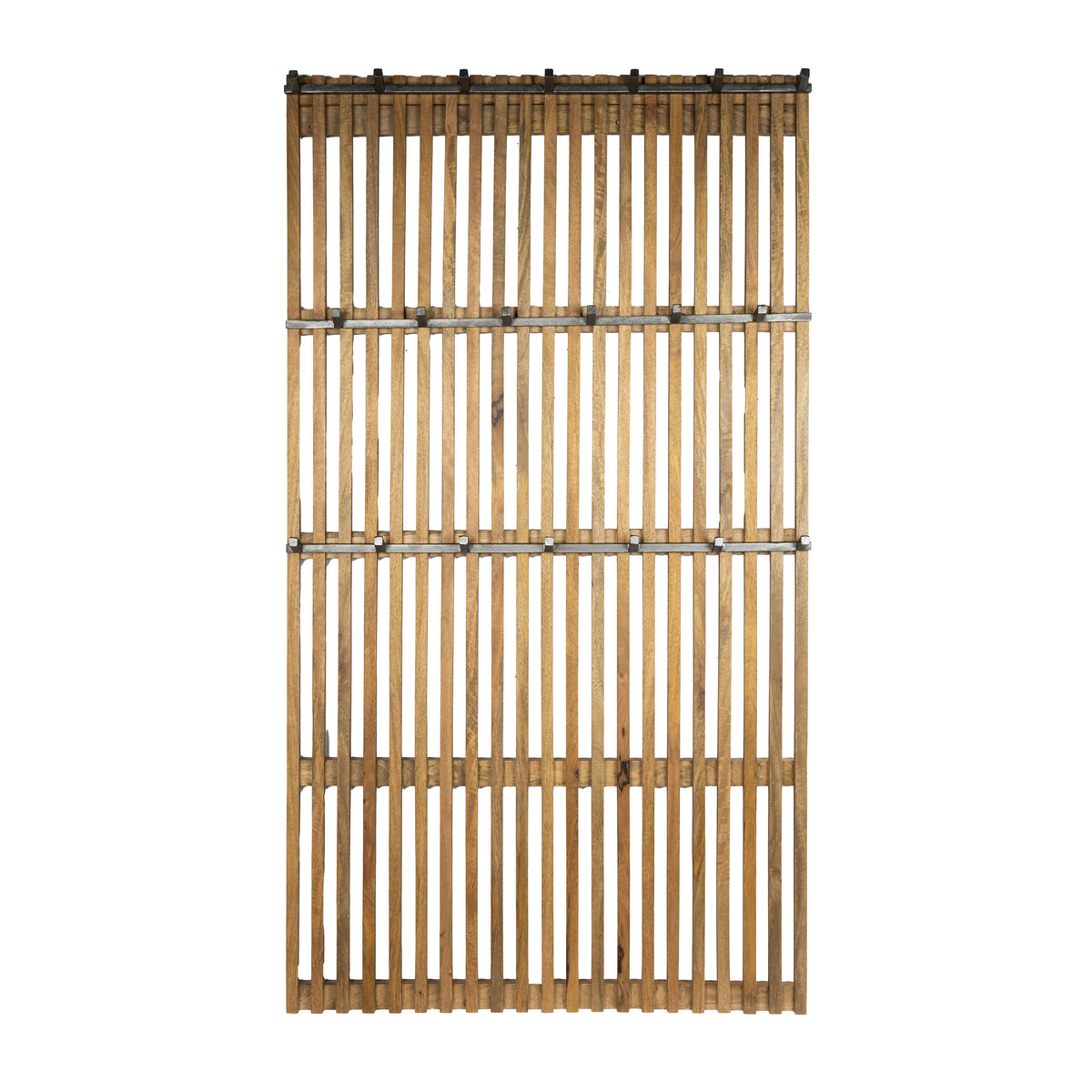Wandgarderobe TWEAK XL Hohes Garderobenpaneel aus Mangoholz mit Lamellendesign