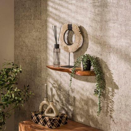 Wandregal ORGANIC FLOW Schwebendes Massivholz-Regal aus Akazie in Naturform 60 cm