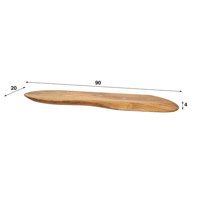Wandregal ORGANIC FLOW Schwebendes Massivholz-Regal aus Akazie in Naturform 90 cm
