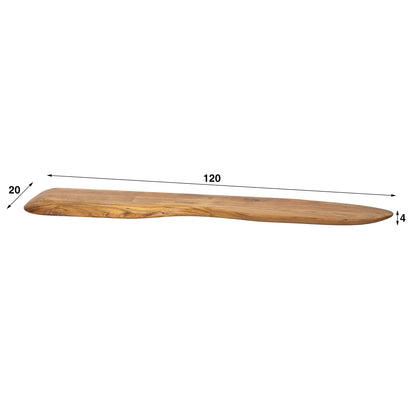 Wandregal ORGANIC FLOW Großes schwebendes Massivholz-Regal aus Akazie in Naturform 120 cm