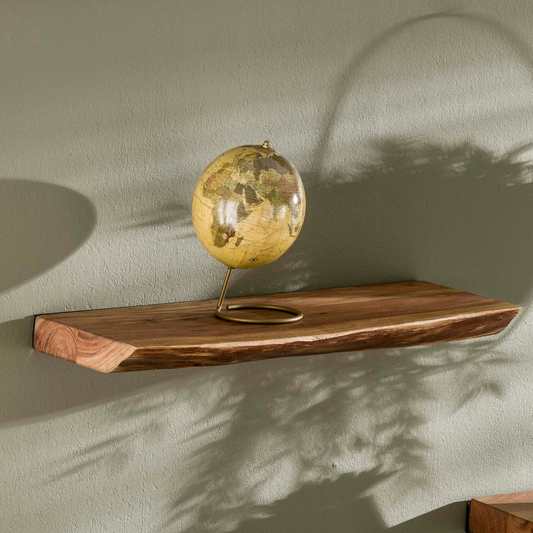 Wandregal EDGE NATURE Schwebendes Massivholz-Regal mit echter Baumkante 60 cm