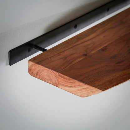 Wandregal EDGE NATURE Schwebendes Massivholz-Regal mit echter Baumkante 90 cm