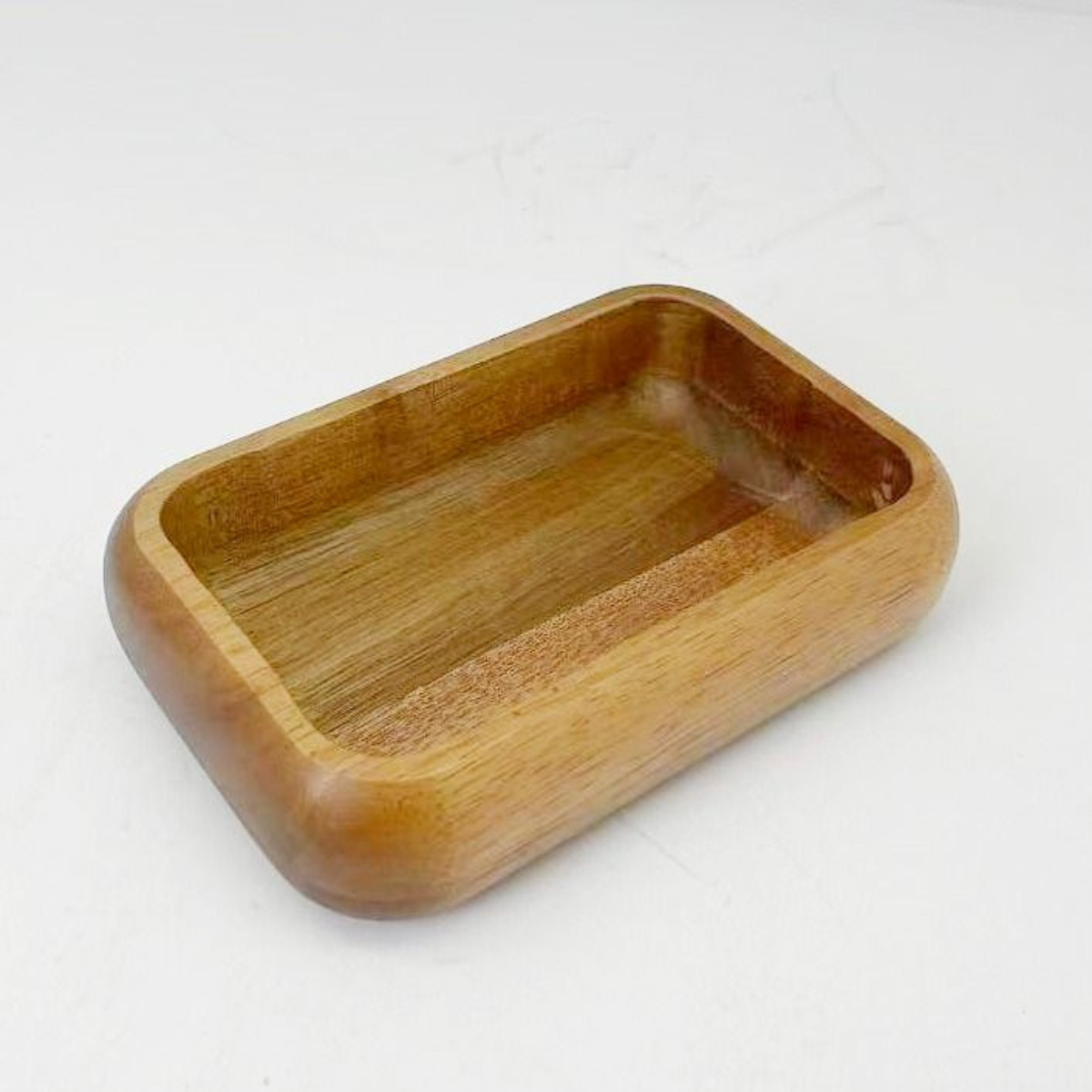Servierschale Rechteckige Massivholz-Schale im Soft-Edge-Design Akazie Holz15 x 10 cm