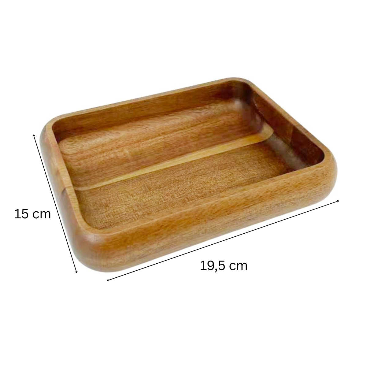 Servierschale Kleines flaches Massivholz-Schälchen im minimalistischen Design Akazie Holz 14 cm