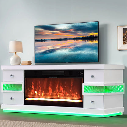 TV-Schrank Luxus Sideboard INFINITY Kamin Funktion LED 180cm