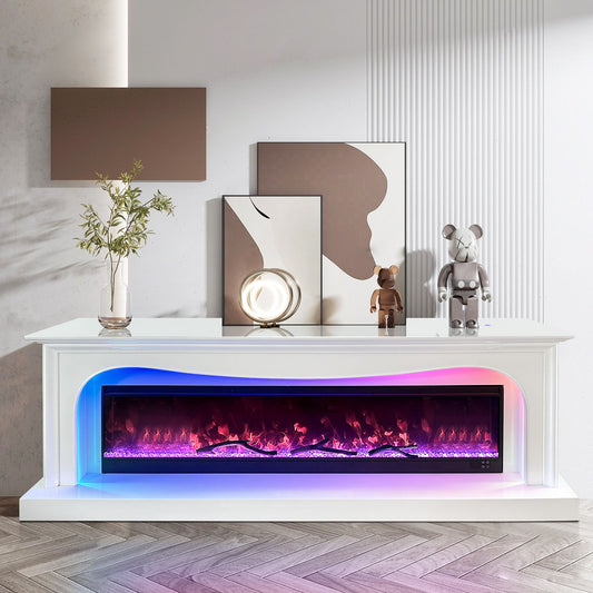 TV-Schrank Luxus Sideboard VELLUMO Kamin Funktion LED 180cm