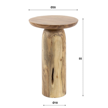 Beistelltisch RIVER SOLID Skulpturaler Massivholz-Tisch aus Akazie in organischer Form 55 cm