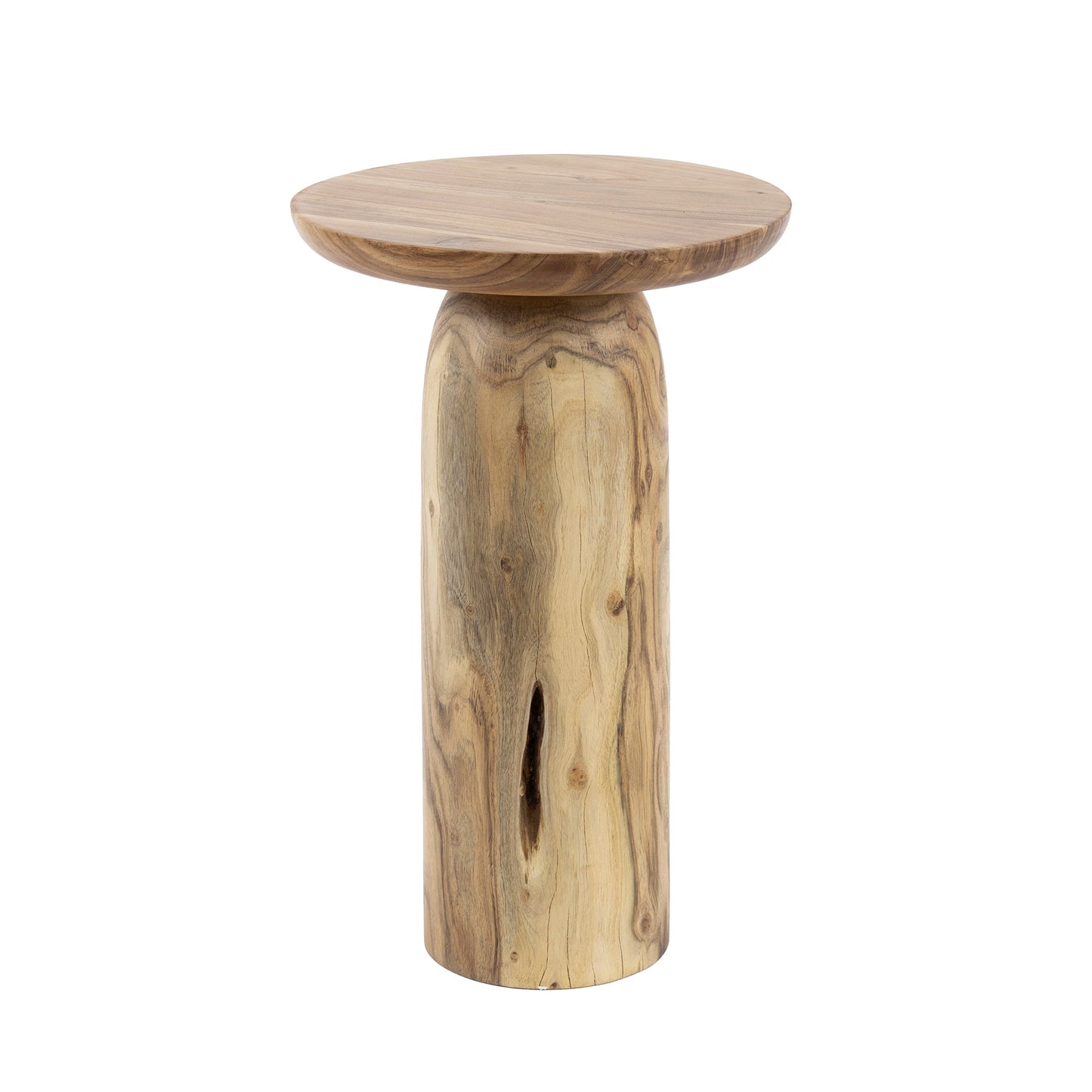 Beistelltisch RIVER SOLID Skulpturaler Massivholz-Tisch aus Akazie in organischer Form 55 cm