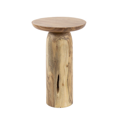 Beistelltisch RIVER SOLID Skulpturaler Massivholz-Tisch aus Akazie in organischer Form 55 cm