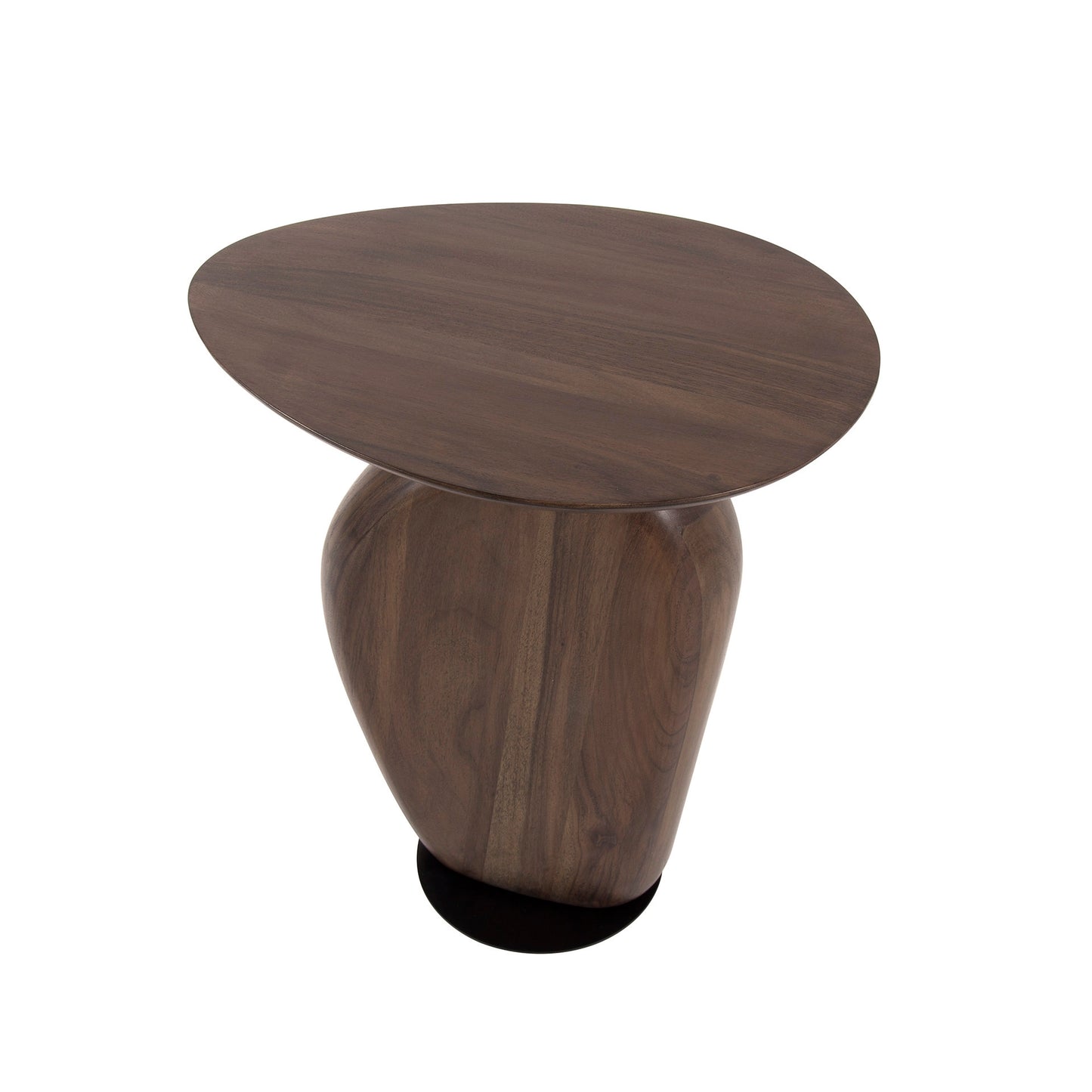 Beistelltisch ART SOLID Skulpturaler Massivholz-Tisch aus Akazie in Kiesel-Optik Glaze Brown