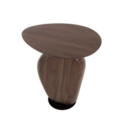 Beistelltisch ART SOLID Skulpturaler Massivholz-Tisch aus Akazie in Kiesel-Optik Glaze Brown