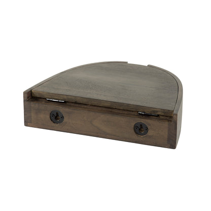 Nachttisch COVE ELEGANCE 2 Schwebende, halbrunde Nachtkonsolen aus Akazie Glaze Brown