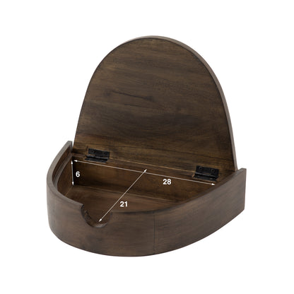 Nachttisch COVE ELEGANCE 2 Schwebende, halbrunde Nachtkonsolen aus Akazie Glaze Brown