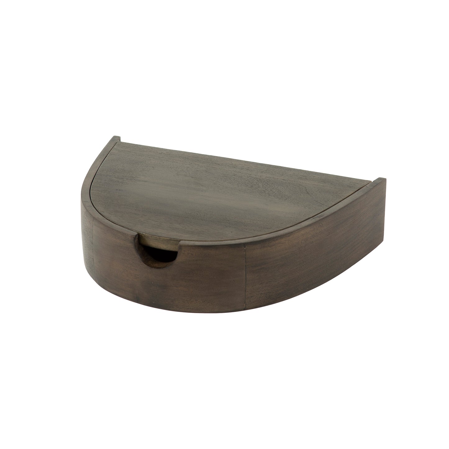 Nachttisch COVE ELEGANCE 2 Schwebende, halbrunde Nachtkonsolen aus Akazie Glaze Brown